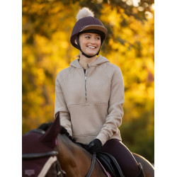 Sudadera con capucha LeMieux de media cremallera Henrietta Almendra Marrón Sudadera con capucha LeMieux de media cremallera Henrietta Almendra Marrón