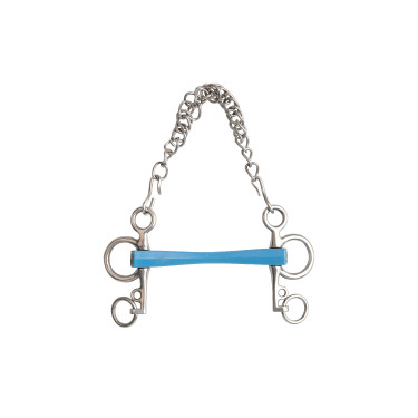 Mors pelham Metalab Flexi recto ramas cortas Azul