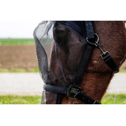 Cabezada + máscara anti-UV Equithème Negro