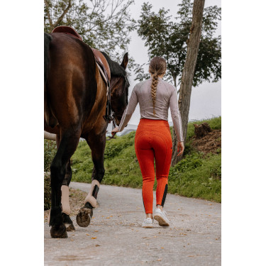 Pantalón Equithème Brigitte con culera de silicona Naranja