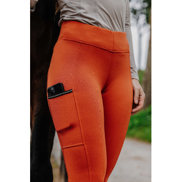 Pantalón Equithème Brigitte con culera de silicona Naranja