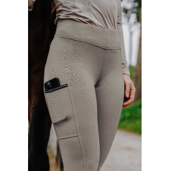 Pantalón Equithème Brigitte con culera de silicona Gris pardo Marrón