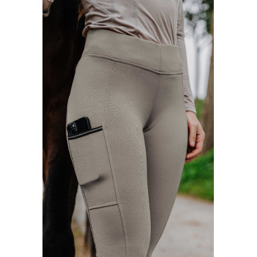 Pantalón Equithème Brigitte con culera de silicona Gris pardo Marrón