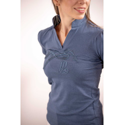 Polo Iliana Penélope Azúl / gris Polo Iliana Penélope Azúl / gris