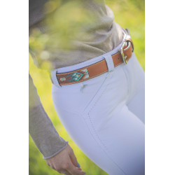 Cinturón Pénélope Pearl Coñac / turquesa Marrón