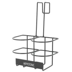 Botellero Hippotonic con ganchos Negro