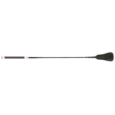 Cravache Whip & Go Soft picot Negro / rosa