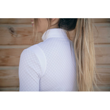 Polo de concurso con mangas largas Pénélope Seville Blanco