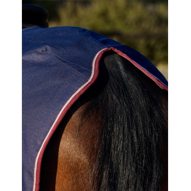 Manta trasera cuadrada Weatherbeeta forrada de polar Esencial Azúl marino / burdeos