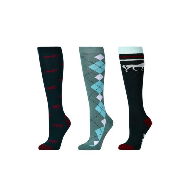 Calcetines Dublin por 3 Caballos verde esmeralda Calcetines Dublin por 3 Caballos verde esmeralda