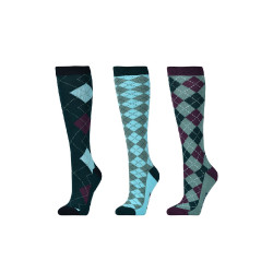 Calcetines Dublin por 3 Clan argyle verde esmeralda