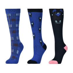 Calcetines Dublin para niño, pack de 3 Poni peekaboo aciano