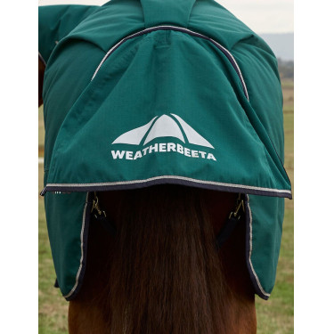 Manta Weatherbeeta ComFiTec Dynamic Turnout 220 g con cuello desmontable Verde bosque / marino
