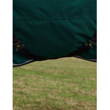Manta Weatherbeeta ComFiTec Dynamic Turnout 220 g con cuello desmontable Verde bosque / marino