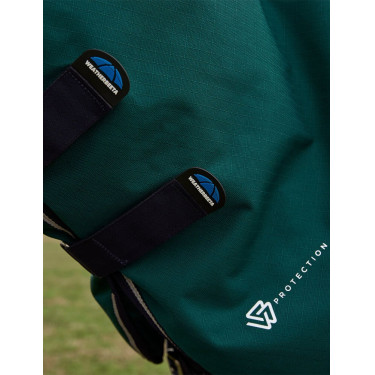 Manta Weatherbeeta ComFiTec Dynamic Turnout 220 g con cuello desmontable Verde bosque / marino