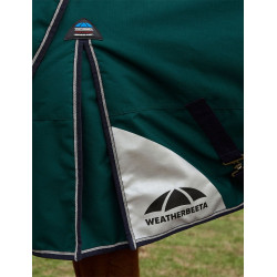 Manta Weatherbeeta ComFiTec Dynamic Turnout 220 g con cuello desmontable Verde bosque / marino