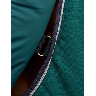 Manta Weatherbeeta ComFiTec Dynamic Turnout 220 g con cuello desmontable Verde bosque / marino