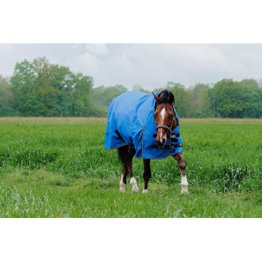 Manta Equithème - TYREX Aisance 1200D - Cuello Alto Azul real Manta Equithème - TYREX Aisance 1200D - Cuello Alto Azul real