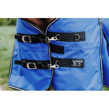 Manta Equithème - TYREX Aisance 1200D - Cuello Alto Azul real Manta Equithème - TYREX Aisance 1200D - Cuello Alto Azul real
