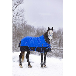 Manta Equithème - TYREX Aisance 1200D - Cuello Alto Azul real Manta Equithème - TYREX Aisance 1200D - Cuello Alto Azul real