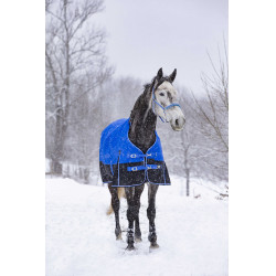 Manta Equithème - TYREX Aisance 1200D - Cuello Alto Azul real Manta Equithème - TYREX Aisance 1200D - Cuello Alto Azul real