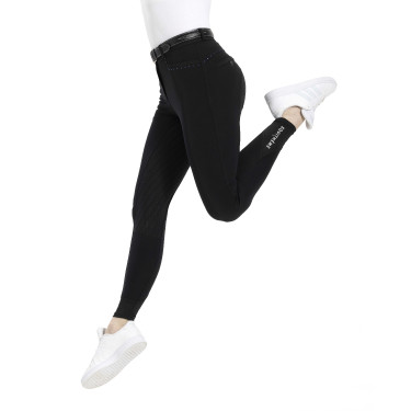 Pantalón Equithème Safir con culera de silicona Negro / azúl Pantalón Equithème Safir con culera de silicona Negro / azúl