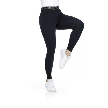 Pantalón Equithème Safir con culera de silicona Negro / azúl Pantalón Equithème Safir con culera de silicona Negro / azúl