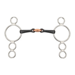 Bocado 3 anillos dutch gag lozenge Shires para el caballo