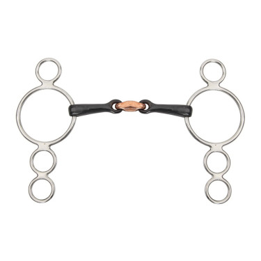 Bocado 3 anillos dutch gag lozenge Shires para el caballo