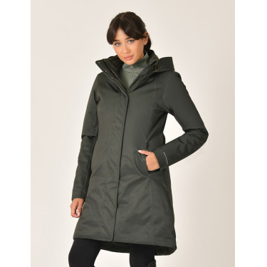 Abrigo largo impermeable Weatherbeeta para mujer Verde medianoche