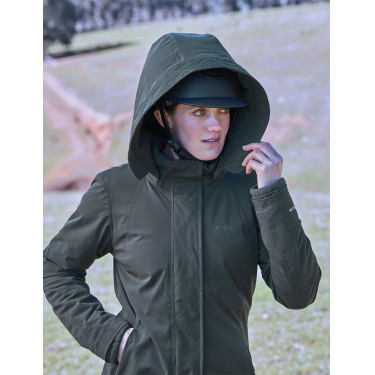 Abrigo largo impermeable Weatherbeeta para mujer Verde medianoche