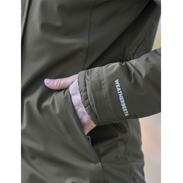 Abrigo largo impermeable Weatherbeeta para mujer Verde medianoche