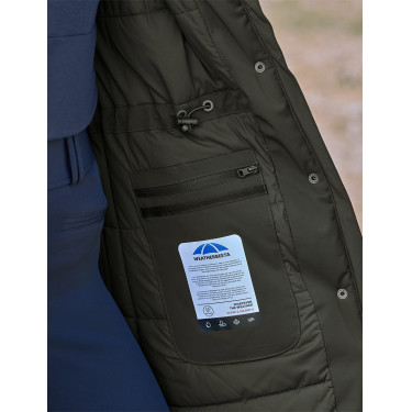 Abrigo largo impermeable Weatherbeeta para mujer Verde medianoche