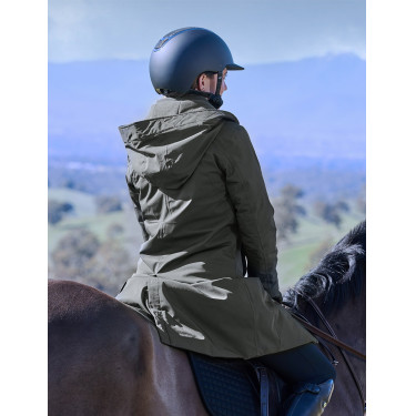 Abrigo largo impermeable Weatherbeeta para mujer Verde medianoche