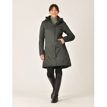 Abrigo largo impermeable Weatherbeeta para mujer Verde medianoche