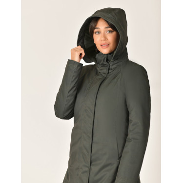 Abrigo largo impermeable Weatherbeeta para mujer Verde medianoche