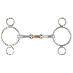 Bocado 2 anillos cobre Lozenge Shires Acero inoxidable