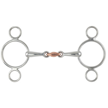 Bocado 2 anillos cobre Lozenge Shires Acero inoxidable