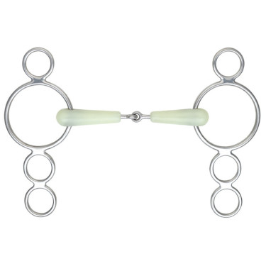 Bocado 3 anillos Equikind Dutch Gag para el caballo