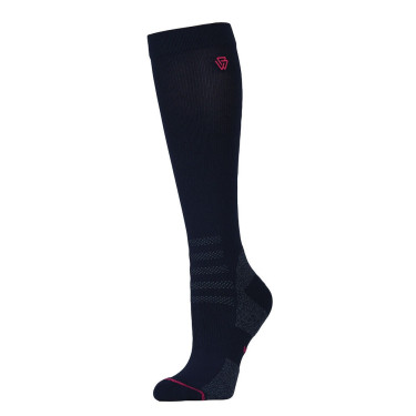 Calcetines de compresión WeatherBeeta hasta la rodilla Marino / rosa vivo