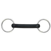 Bocado recto goma flexi Shires para el caballo