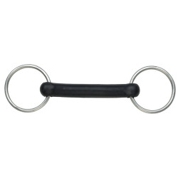 Bocado recto goma flexi Shires para el caballo
