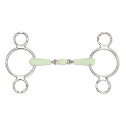 Bocado 2 anillos Peanut Equikind Shires para el caballo