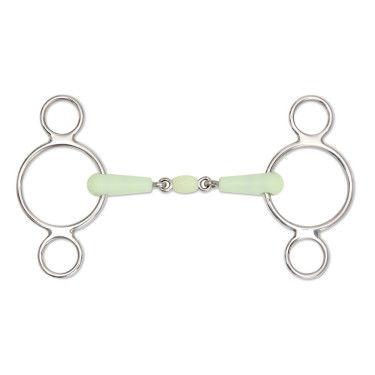 Bocado 2 anillos Peanut Equikind Shires para el caballo