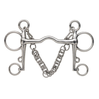 Bocado Pelham medium Shires Acero inoxidable