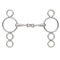 Bocado 3 anillons dutch gag conector francés Shires Acero inoxidable