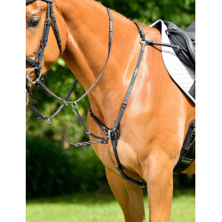 Pechopetral acolchado Collegiate de 3 puntos ComFiTec Opulux con fijación de carrera Negro