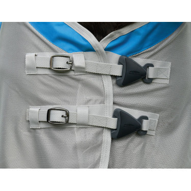 Manta antimoscas e impermeable Weatherbeeta ComFiTec Dual Shield con cuello desmontable Azúl / gris Manta antimoscas e impermeable Weatherbeeta ComFiTec Dual Shield con cuello desmontable Azúl / gris