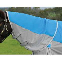 Manta antimoscas e impermeable Weatherbeeta ComFiTec Dual Shield con cuello desmontable Azúl / gris Manta antimoscas e impermeable Weatherbeeta ComFiTec Dual Shield con cuello desmontable Azúl / gris
