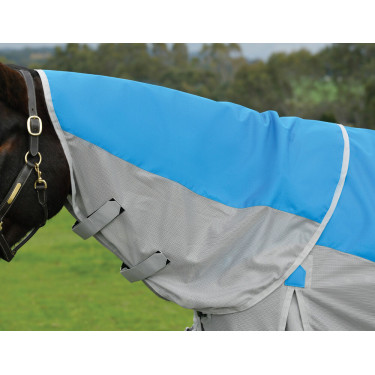 Manta antimoscas e impermeable Weatherbeeta ComFiTec Dual Shield con cuello desmontable Azúl / gris Manta antimoscas e impermeable Weatherbeeta ComFiTec Dual Shield con cuello desmontable Azúl / gris